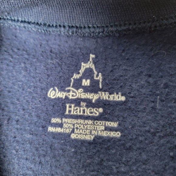Disney World 2009 Sweatshirt Hanes Navy Blue Mickey Goofy Pluto M Disney Parks - Picture 8 of 10